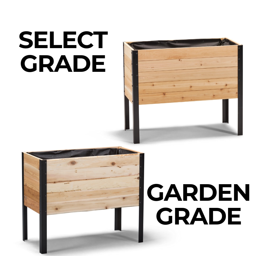 Smalt højbed på ben - 29 cm x 92 cm x 76 cm