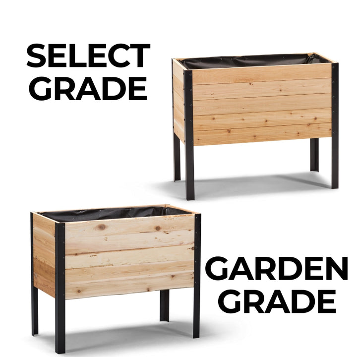 Smalt højbed på ben - 29 cm x 92 cm x 76 cm